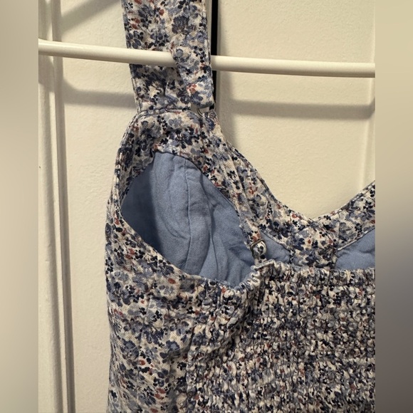 Abercrombie & Fitch Pleated Blue Floral Linen Blend Camisole Size XS Women’s - Picture 10 of 11